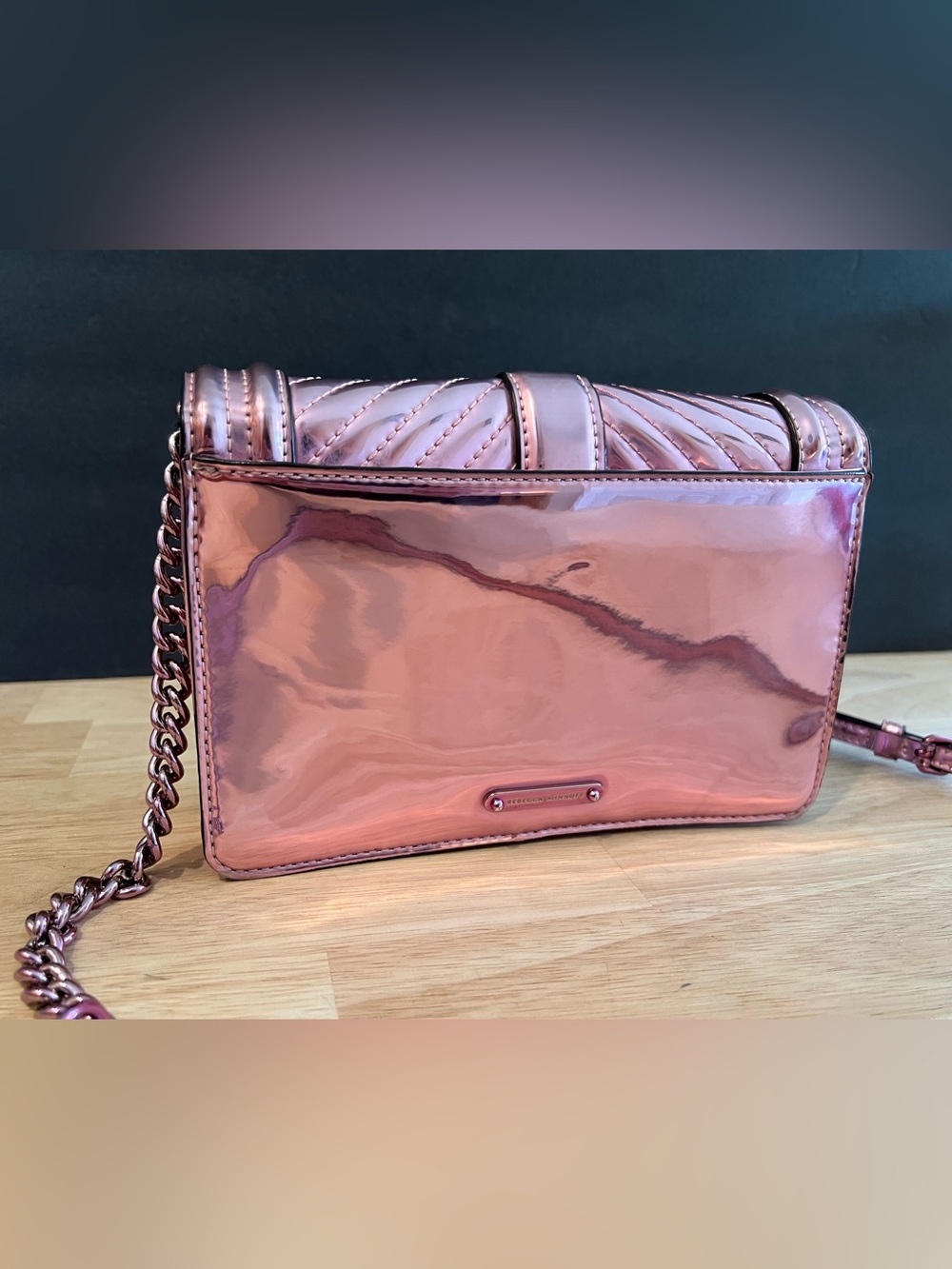 Rebecca Minkoff Small Love Quilted Metallic Crossbody bag - Picture 6 of 12